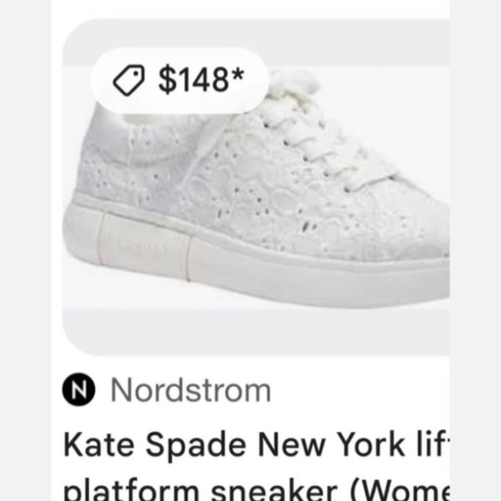 Kate Spade New York Lift White Platform Sneakers 7.5